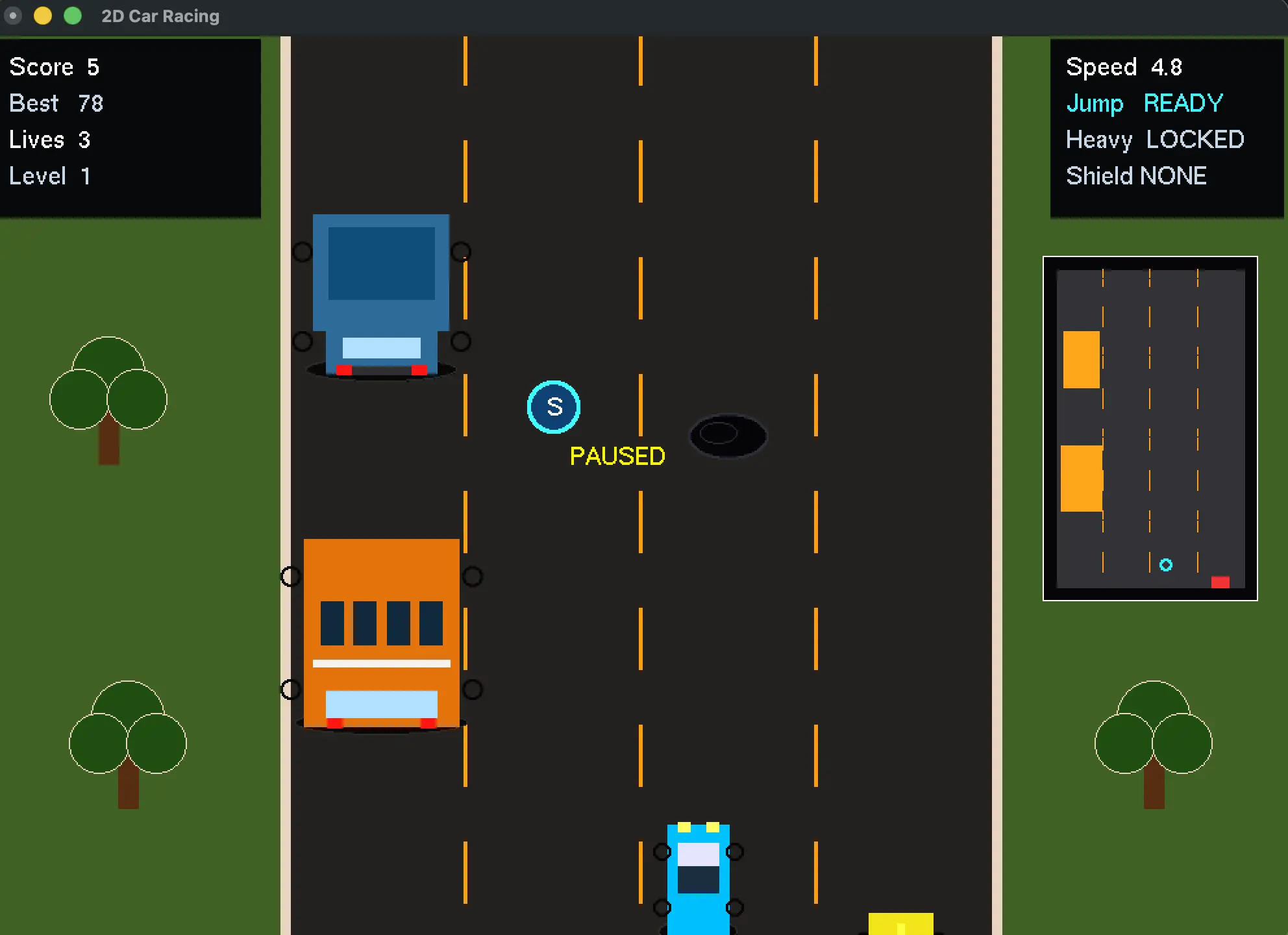 OpenGL car racing game demonstrating computer graphics algorithms